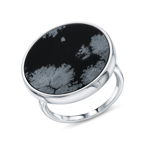 Серебряное кольцо с обсидианом