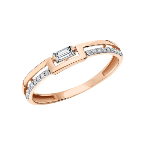 Золотое кольцо с фианитами