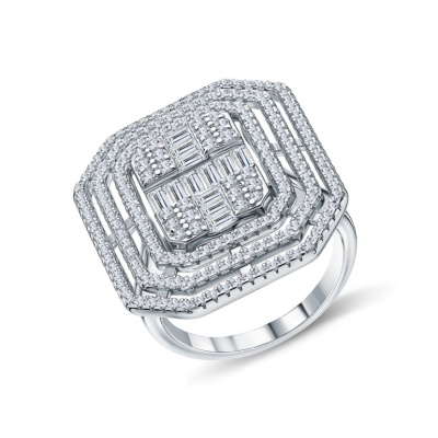 Серебряное кольцо с фианитами