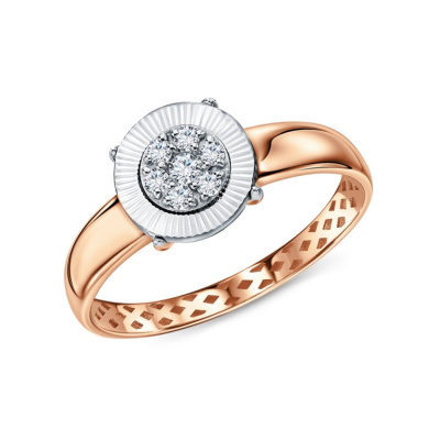 Золотое кольцо с бриллиантами природными