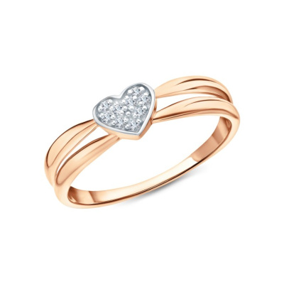 Золотое кольцо с фианитами