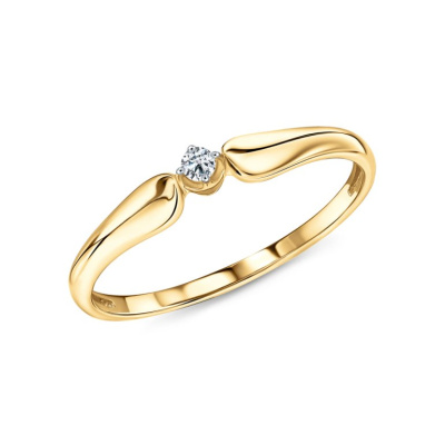 Золотое кольцо с бриллиантами природными