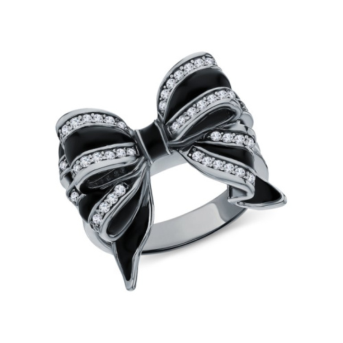 Серебряное кольцо с эмалью и фианитами