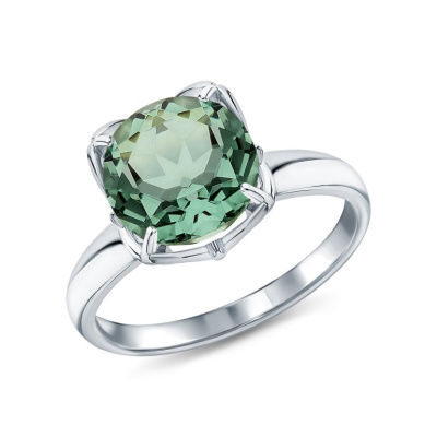 Серебряное кольцо с празиолитом