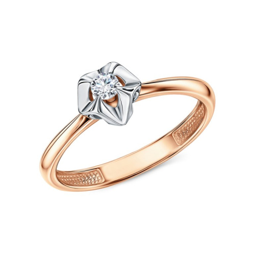 Золотое кольцо с бриллиантами природными