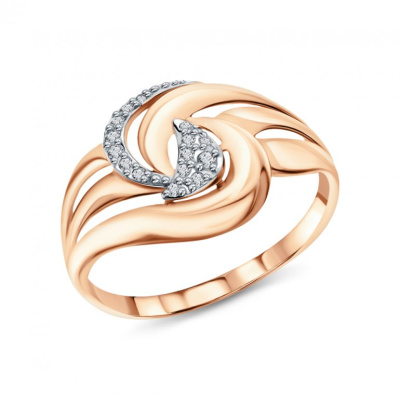 Золотое кольцо с фианитами