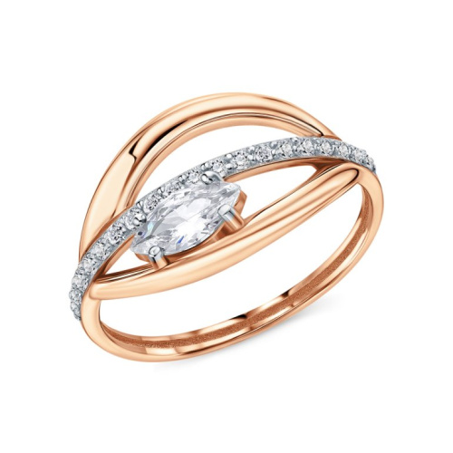 Золотое кольцо с фианитами