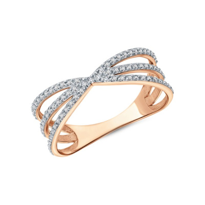 Золотое кольцо с фианитами