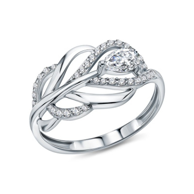 Серебряное кольцо с фианитами