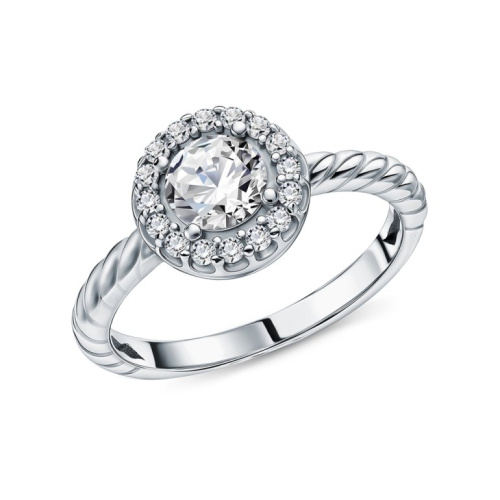 Серебряное кольцо с фианитами