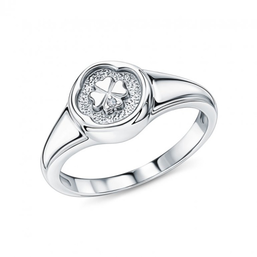 Серебряное кольцо с бриллиантом