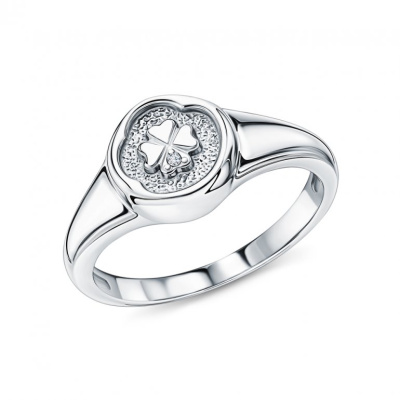 Серебряное кольцо с бриллиантом