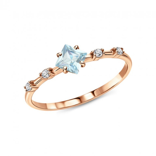 Серебряное кольцо с фианитами и топазами природными