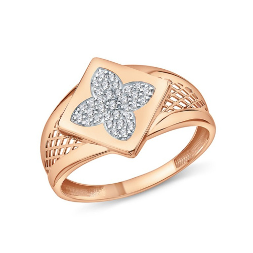 Золотое кольцо с фианитами