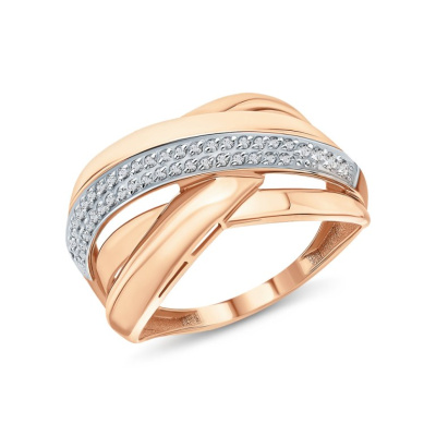 Золотое кольцо с фианитами