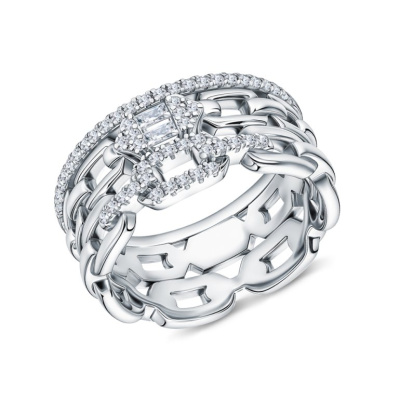 Серебряное кольцо с фианитами