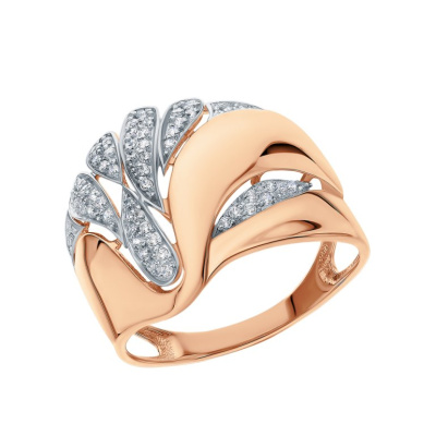 Золотое кольцо с фианитами