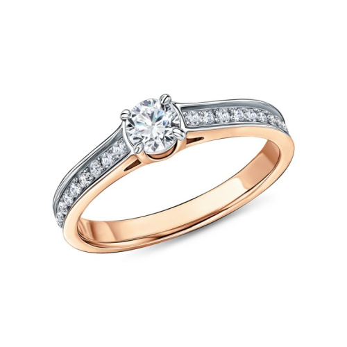 Золотое кольцо с бриллиантами выращенными