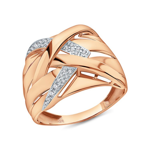 Золотое кольцо с фианитами