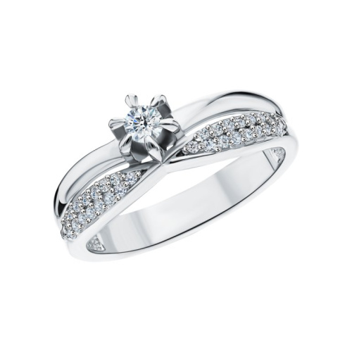 Серебряное кольцо с фианитами