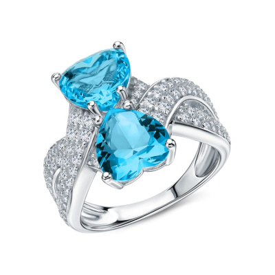 Серебряное кольцо с фианитами