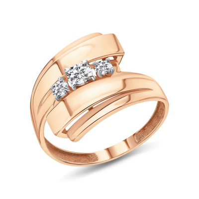 Золотое кольцо с фианитами