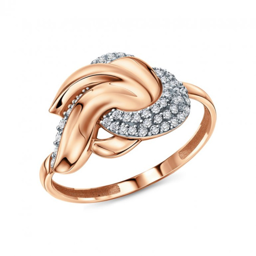 Золотое кольцо с фианитами