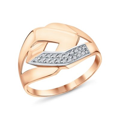 Золотое кольцо с фианитами