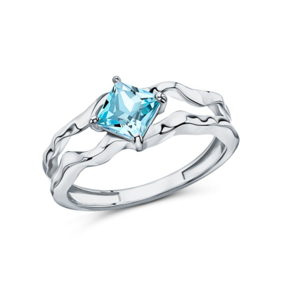 Серебряное кольцо с топазами природными