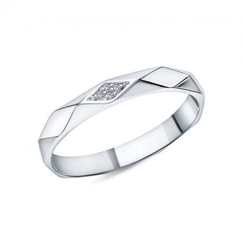 Платиновое обручальное кольцо с бриллиантами