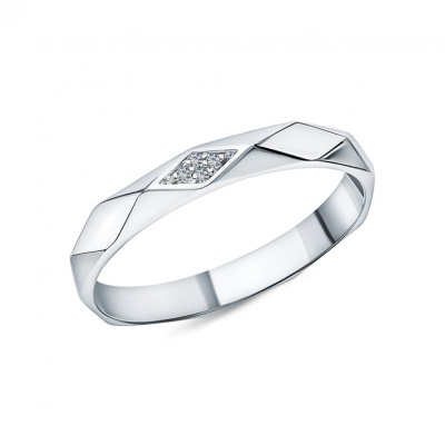 Платиновое обручальное кольцо с бриллиантами