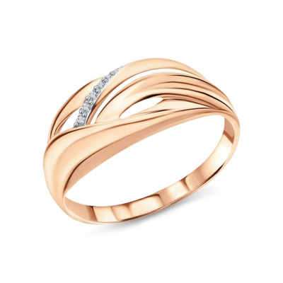 Золотое кольцо с фианитами