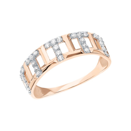 Золотое кольцо с фианитами