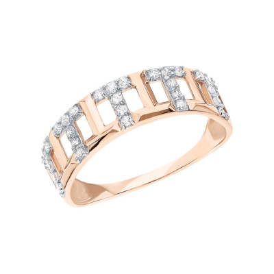 Золотое кольцо с фианитами