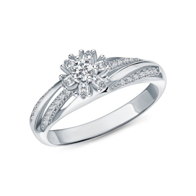 Серебряное кольцо с фианитами