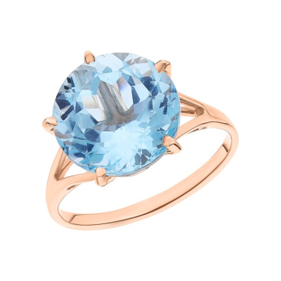 Золотое кольцо с топазом природным