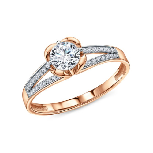 Золотое кольцо с фианитами