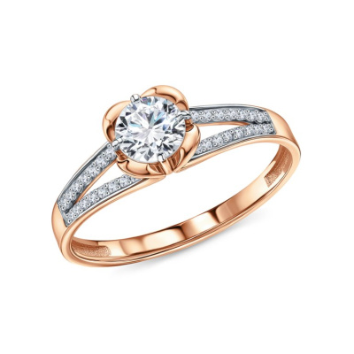 Золотое кольцо с фианитами