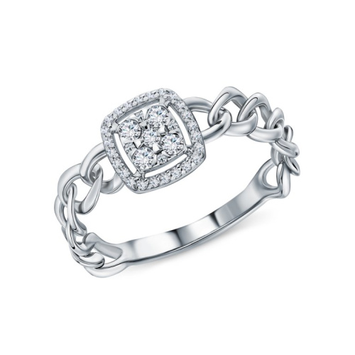 Золотое кольцо с бриллиантами природными