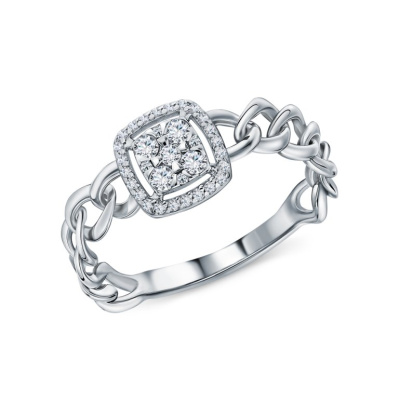 Золотое кольцо с бриллиантами природными