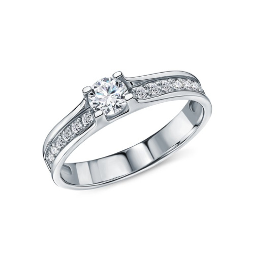 Золотое кольцо с бриллиантами выращенными