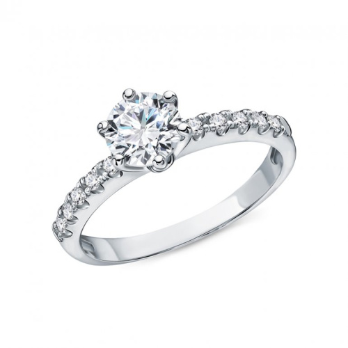 Золотое кольцо с бриллиантами выращенными