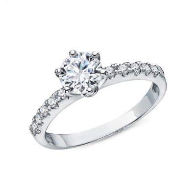 Золотое кольцо с бриллиантами выращенными