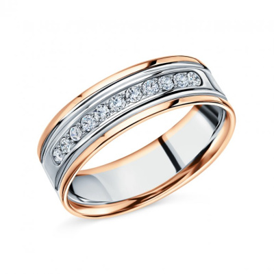 Золотое обручальное кольцо с бриллиантами