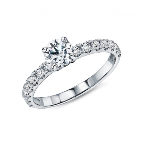 Золотое кольцо с бриллиантами выращенными