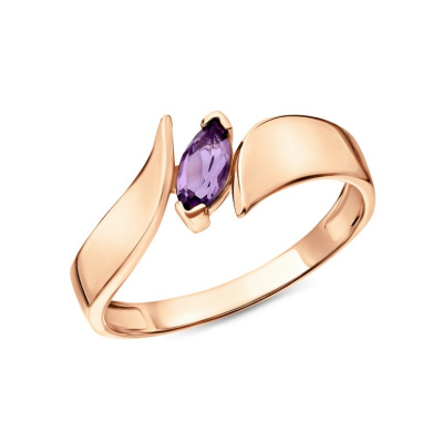 Золотое кольцо с аметистами природными