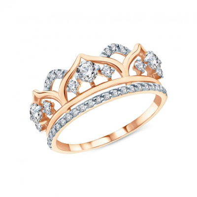 Золотое кольцо с фианитами