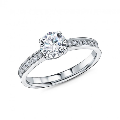 Золотое кольцо с бриллиантами выращенными