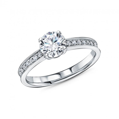 Золотое кольцо с бриллиантами выращенными