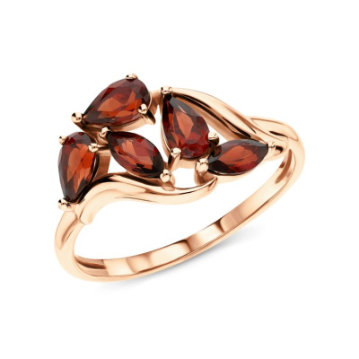 Золотое кольцо с гранатами природными